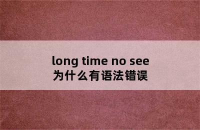 long time no see为什么有语法错误